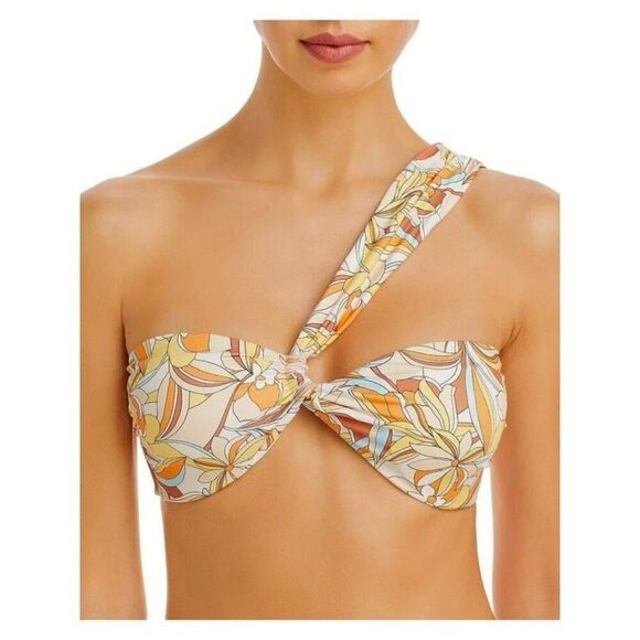 New. L*SPACE floral one shoulder twist bikini top. Small. Retails $114 - Picture 4 of 12